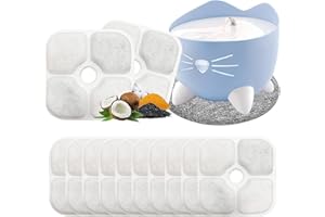 BMHNQ Filtro Fontanella Per Gatti Pixi 12 PCS Filtri Fontana Gatto Filtro Per Fontanella Compatibile Catit Pixi Cat Filtri Per Fontanella Gatto Effetto Triplo Con Resina e Carboni Attivi Piazza