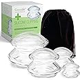 GreenLife® Cupping Therapy Sets - Silicone Cups Set Firm (4 pcs) for Muscle Soreness Pain Relief Body Neck Knee, Self Massage Tool, Deep Muscle Massager, Anti Cellulite Joint Pain Recovery