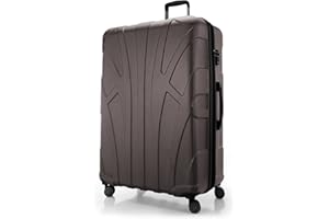 Suitline - Valigia Trolley rigido grande ABS TSA 4 ruote, 85 cm, 160 litres, Titanio