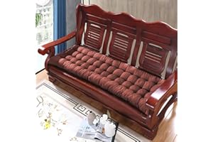 XPNIT Coussin de Banquette en Coton épais 2/3 Places, 8cm d'épaisseur Coussin de Banquette Long Coussin de Sol de canapé pour Le Jardin intérieur et extérieur (100x50cm,Café)