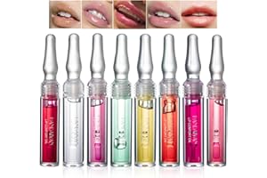 Petansy Feuchtigkeitsspendendes Lipgloss-Set, Lippen-Komfort-Öl, transparentes Lipgloss-Set, 8 Stück