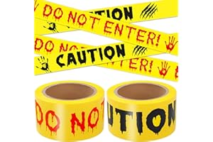 QYLAZUNE 2pcs Halloween Decorations Outdoor accessories Caution Tape Do Not Enter amd Caution Yellow Warning Tape 25 M X 4.8 Cm for Parties Zombie Decor, Haunted Houses Safety Tapes for Workplace Danger Areas