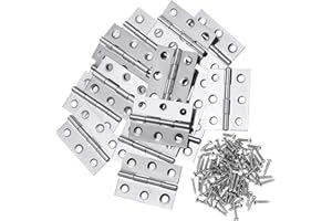 ORTAVA 12 sztuk zawiasów składanych, 66 mm × 37 mm, stal nierdzewna, zawiasy fortepianowe, małe zawiasy do drzwi, okien, szafy, z 72 śrubami