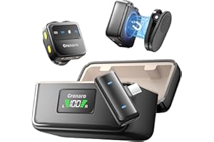 GRENARO P10 Wireless Mic for Youtubers with 3-Level Noise Reduction, Mic Wireless with 40H Charging Case, Mike for YouTube Channel