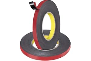 Aimeke 2 rolki dwustronnej taśmy klejącej, ekstramocna, wodoodporna, 10 m × 10 mm, taśma piankowa, wielofunkcyjna taśma klejąca do montażu na ścianie, montażu taśm LED, do samochodu, mieszkania