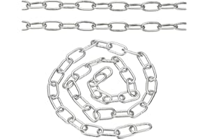 PATIKIL 1.6ft SUS304 Stainless Steel Chain, 2mm Metal Chain Link 0.5 Meter Small Light Duty for Home Outdoor Camping Hanging Pet Plant, Silver