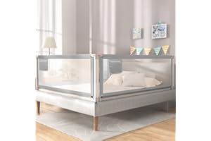 YIKANWEN Kratka ochronna do łóżeczka dziecięcego, 200 cm, dla dzieci w wieku od 0 do 10 lat, zwijana kratka do łóżeczka dziecięcego, pasuje do łóżeczek dziecięcych, łóżek rodziców i wszystkich łóżek z