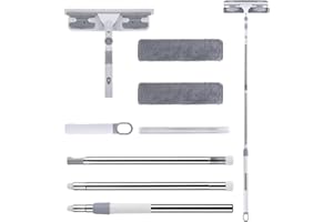 2-w-1 myjka do okien z trzonkiem teleskopowym, Jubor 200cm profesjonalna ściągaczka do okien od 30 do 180 cm, zestaw do czyszczenia szyb w wysokich oknach wewnątrz i na zewnątrz budynków