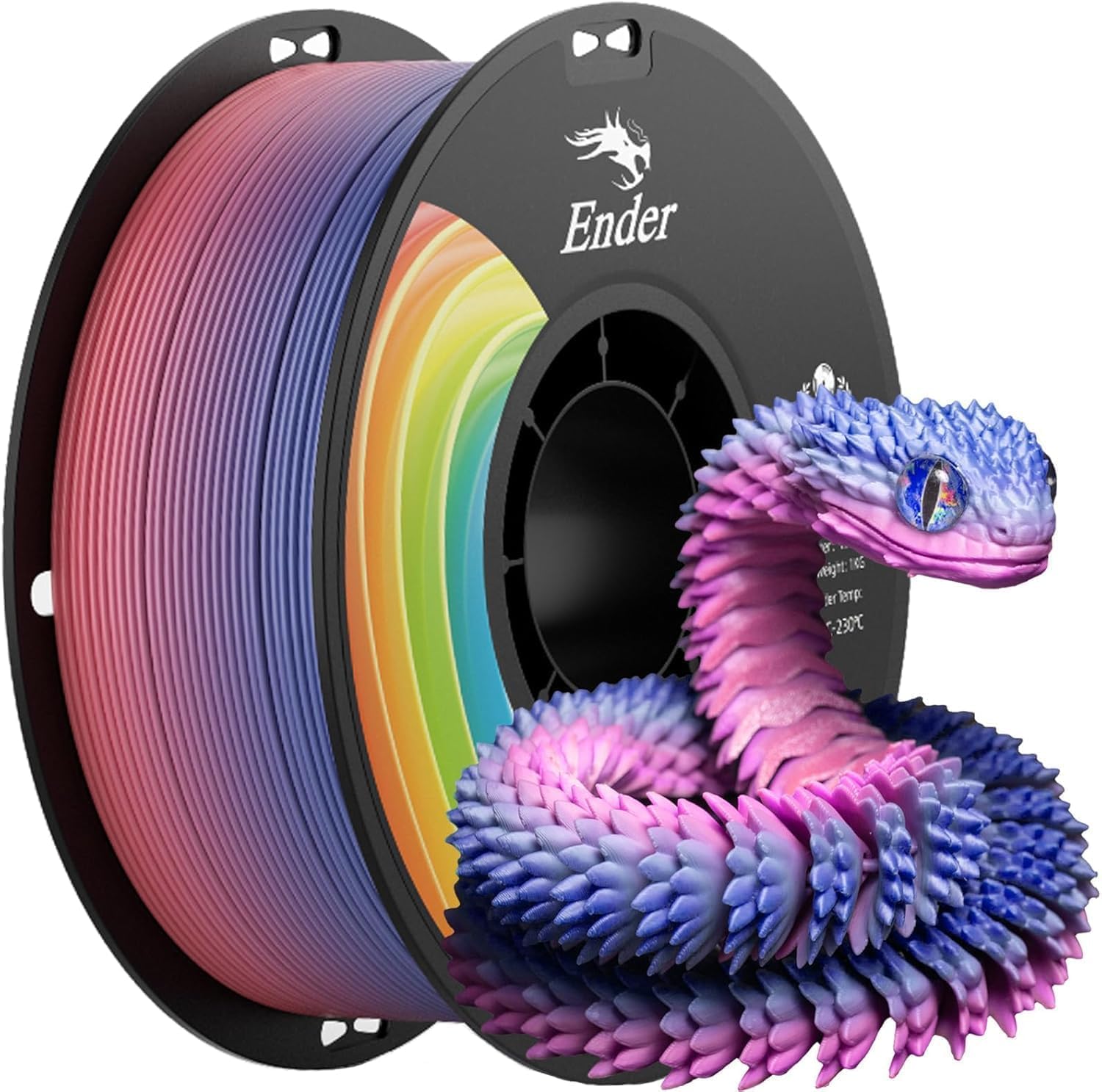 Creality Filament PLA arc-en-ciel 1,75 mm, bobine de 1 kg PLA+ haute vitesse, dégradé de couleur 3D, précision dimensionnelle ±0,02 mm, optimisé pour K1, K2, K1C