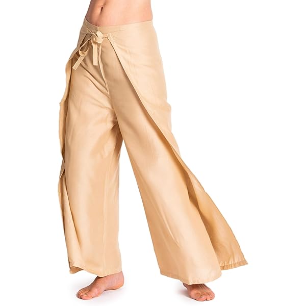 PANASIAM Sunshine Trousers Women's Split Trousers Mandala Pattern Thai Fisherman Trousers Wrap Trousers Palazzo Fabric Pants Long Wide Leg, purple