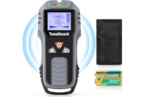 Towallmark Leitungssucher Ortungsgerät, 5 in 1 Wand Scanner leitungssuchgerät 120mm Max Erkennungstiefe, digitaler Tiefenanzeige auf LCD-Dialplay für Holzbolzen, Stromleitung, Metall Pipes
