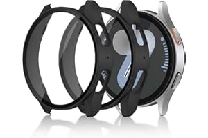 Seltureone 2 Pack Watch Case with Screen Protector Compatible with Samsung Galaxy Watch 7 40mm, Hard PC [Anti-Scratch][Anti-Dust] 360° All-Round Protective Case for Samsung Galaxy Watch 7 40mm - Black