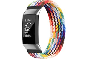 Vozehui Paski kompatybilne z Fitbit Charge 3/Fitbit Charge 4 bransoletką, miękkie oddychające elastyczne sportowe wymienne paski do zegarka, nylonowe tkane paski do Fitbit Charge 3/4