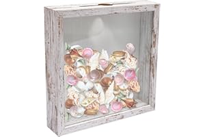 GraduationMall 8x8 Shadow Box Frame with Slot,Wine Cork Ticket Stub Shells Memory Box,Top Loading Display Case Memento Keepsake Storage Box White