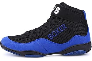 FJJLOVE Unisex Boxing Shoes, Breathable Boxing Boots Lightweight Non-Slip Wrestling Boots Rubber Sole Boxers Shoe for Women Men