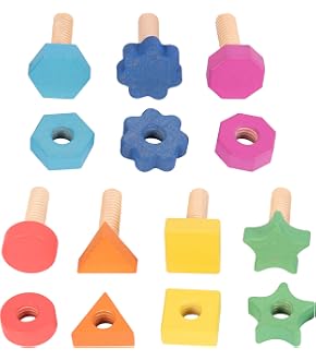TickiT Regenbogen-Blöcke Aus Holz – 24-teiliges Set, 4 Farben & Formen, Transparente Acryl-Mitte, Für Kinder Ab 12 Monaten