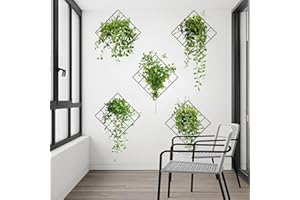 Traziewell Wall Stickers & Murals Tropical Leaves Wall Decals Hanging Vines Green Plants Wall Sticker Living Room Bedroom Office Wall Decor 0412