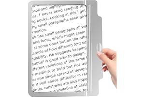 WELLTE Lente per lettura 4X, ingrandimento a pagina intera con 36 LED, luce portatile per leggere giornali, libri, piccole stampe per anziani
