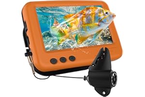 ZHFEIIRU Underwater Fishing Camera, Portable Fish Finder, 4000mAh Li-Battery, Wide-angle Infrared LED Night Vision Camera, Host IP68 Waterproof, with 4.3 inch IPS Display for Ice, River and Boat Kayak