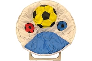 just4baby Kids Children Foldable Bedroom Play Room Moon Chair Moonchair White Football Design