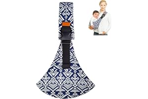 Poraceous Lateral Fular Portabebe, Portabebés Ajustable, Baby Carrier Ergonómico Portátil, MultifuncióN Fular Porteo Transpirable, para Bebés 5 a 36 Meses, Pequeños Que Pesen Hasta 15 KG(Azul Bonsái)