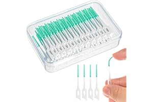 RAYITO 220 Pieces Interdental Brushes, Silicone Dental Brushes Green Tooth Floss Picks for Braces Oral Cleaning
