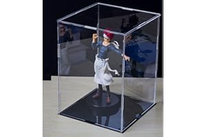 MEEC Vitrina de Acrílico Transparente, Caja de Mostrador de Montaje con Base Negra, Vitrina de Protección a Prueba de Polvo Para Figuras de Acción, Juguetes Coleccionables (20x20x30CM) (001)