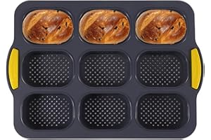 Greyoe 1 Pièce Moule Baguette, Moule pain de mie, Moule a Pain, Moules à pain Moule Baguette four Moule a Brioche, Moule à Baguette Créneau Neuf Court pour La Cuisson DYI à Domicile Gris