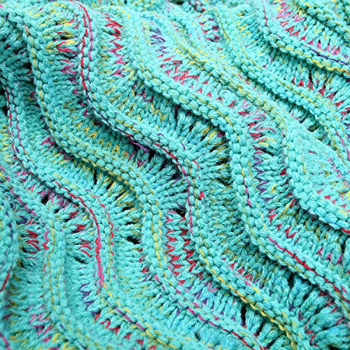 Meerjungfrau Decke Bettdecke Handgefertigte Strickdecke Soft Schlafsack Kuscheldecke für Damen und Mädchen Minzgrün 188 x 89cm - 6