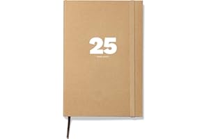 OD OCTÀGONDESIGN OCTÀGON DESIGN | 2025 Weekly Planner | Planificador semanal | 12 meses; enero - diciembre 2025 | Tamaño | similar A5 | Color Kraft | Tapa semirrígida | Se mantiene totalmente abierto | Banda elástica