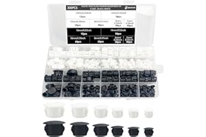 SHUIYUE 300PièCes Bouchon à Trou en Plastique, 6Tailles Bouchon Couvercle De Trou en Plastique, Bouchon De Trou EncastréS Verrouillable, Bouchon Trou De Vis Blanc pour Meubles Tube De Trou Verrouillage(Petit)