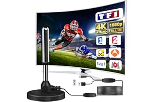 BXGOLKGD Antenna Tv Interna Amplificata Potente, 2025 Nuova Antenna Tv Interna, 500 Chilometri Di Ricezione A Lungo Raggio Con 360 Gradi Di Spazio Morto