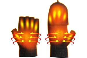 EGOFLYYA USB Heated Gloves for Women Men, 2023 Upgrated Heated Fingerless Gloves Laptop Gloves Full & Half Heated Fingerless Gloves Heating Knitting Hands Warmer Washable Design