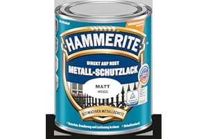 Hammerite Metallschutzlack Matt, 3in1- Rostschutz, Weiß, 250 ml