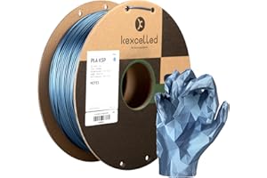 kexcelled PLA Metaliczne Filament do Drukarek 3D 1,75 mm +/- 0,03 mm, Powierzchnia Metaliczna z Połyskiem, Kompatybilne z Większością Drukarek FDM, Szpula 1 kg (2,2 lbs), Niebieski