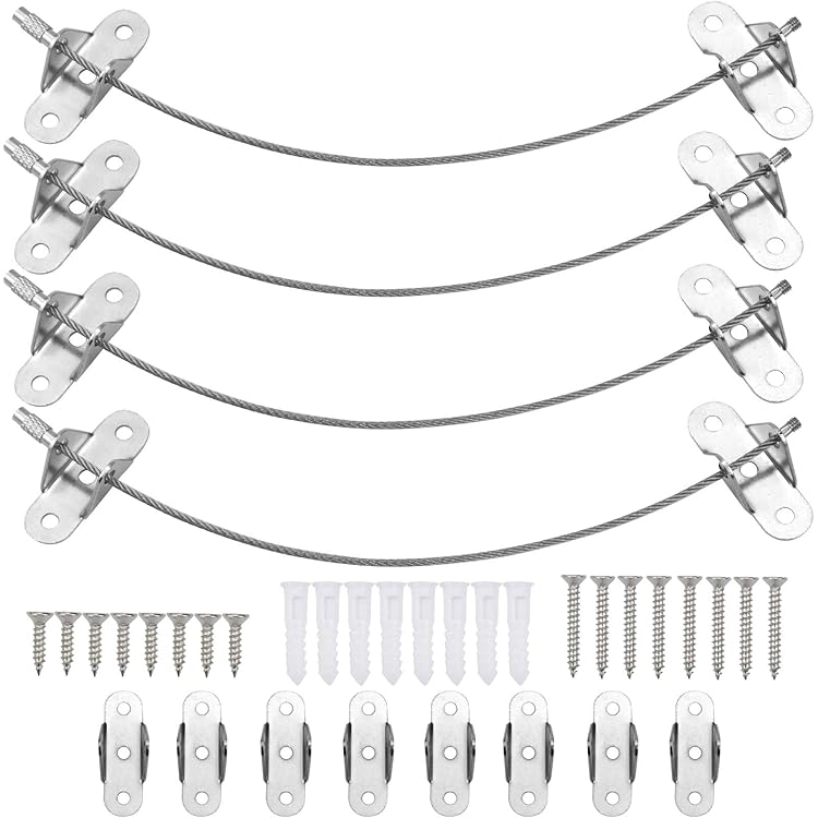 TUPSKY Lot De 2 Ancrages De Meubles Avec Sangles D'armoire Anti-basculement En Acier Pour éviter Les Chutes De Meubles
