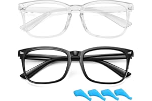 WOWSUN Kinder Brille mit blauem Licht, klare Linse für Jungen und Mädchen, Computerbrille, Anti-Augenanstrengung, nicht verschreibungspflichtig, falscher Brillenrahmen