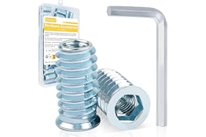 Caianwin 40 Pièces Insert Fileté M8 X 20mm, Écrous à Visser Bois, Inserts Écrous Hexagonaux Pour Installation de Meubles