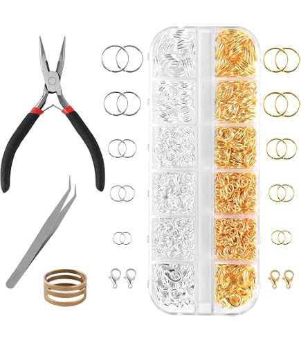 Kit Anelli Di Salto Per Gioielli - 600 Pezzi Aperti + 20 Chiusure A Aragosta, Oro E Argento, 4-8mm - Foto 14