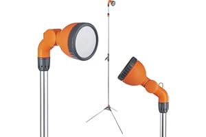ONVAYA Gartendusche mit Stativ & Erdspieß | höhenverstellbar von 165 cm bis 225 cm | Duschstrahl stufenlos verstellbar | Aluminium | Campingdusche | Pooldusche