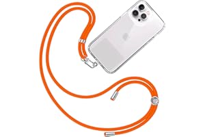 TBOC Cordon Collier Laniere Portable [Orange] - Sangle Accrocher Coque Cou pour Pochette Telephone - Accessoire Bandouliere Attache Porte Etui Avec Lanyard Femme Homme Protection Integrale