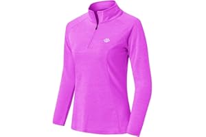 GAGACISO AjezMax Donna Maglia da Corsa a Maniche Lunghe 1/4 Zip Felpa Sportivo Yoga Fitness Outdoor Tops Viola XX-Large