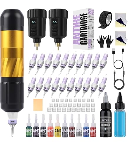 Kit Tatoueur Sans Fil Neebol - Pistolet Tatouage Rotatif Avec écran, 6h Autonomie, Encre Incluse - Pour Débutants Et Pros - 9
