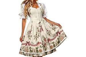 Oktoberfestklänning, bar axel, ärmlös, förkläde, dam, evenemang