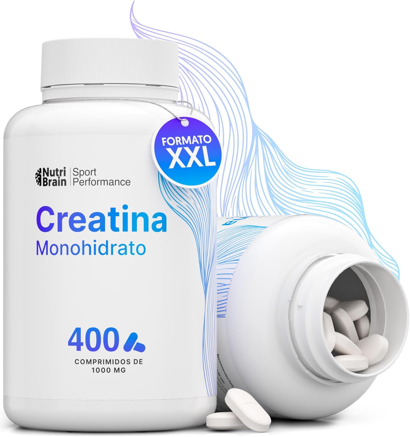Creatine Monohydrate 3000mg - 400 comp | Improves Strength, Muscle Mass, Endurance, Recovery, Energy and Mental Agility | Veg