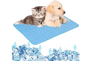 CASEETO GLAITC Alfombrilla de enfriamiento para Mascotas Perro Gato Alfombrilla de enfriamiento Material de Tela Plegable Lavable Almohadilla de enfriamiento para Mascotas Gatos,opción de 3 tamaños S