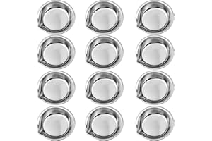 milaosk 12Pcs Palette Tavolozza dei Colori della Pittura in Acciaio Inossidabile Acciaio Inossidabile Rotondo Artista Tavolozza per Acquerelli Artista(circa 5 x 5 x 1,5 cm)