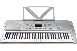 Kirstein Fun Keyboard 61 Tasten (61 Tasten, 100 Klangfarben, 100 Rhythmen, 8 Demo Songs, Netzteil, Notenständer)