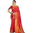 SWORNOF Womens Kanjivaram Banarasi Silk Saree Patola saree with Unstitched blouse piece