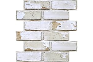 Commomy Paneles de pared 3D autoadhesivos con aspecto de piedra, 10 piezas, 30 × 30 cm, revestimiento de pared autoadhesivo impermeable de PVC, papel pintado 3D con aspecto de piedra y ladrillo